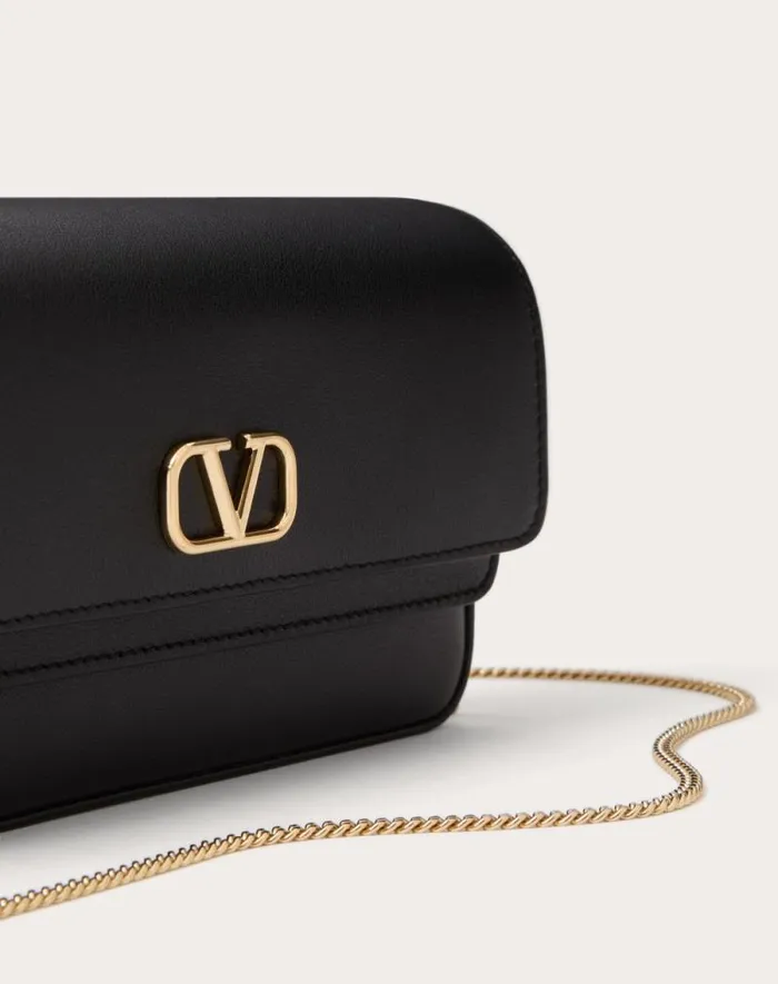 Valentino Mini Bags Woman Vlogo Signature Calfskin Mini Bag For Woman In Black Black Valentino Mini Bags Woman Vlogo Signature Calfskin Mini Bag For Woman In Black Black