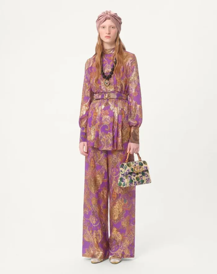 Valentino Pants And Shorts Woman Pants In Fil Coupe039 Lame039 Cachemire Apres L039hiver For Woman In Multicolor Multicolor Valentino Pants And Shorts Woman Pants In Fil Coupe039 Lame039 Cachemire Apres L039hiver For Woman In Multicolor Multicolor