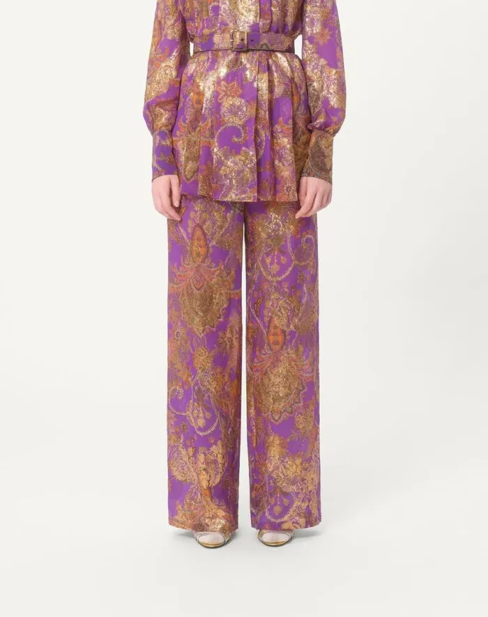 Valentino Pants And Shorts Woman Pants In Fil Coupe039 Lame039 Cachemire Apres L039hiver For Woman In Multicolor Multicolor Valentino Pants And Shorts Woman Pants In Fil Coupe039 Lame039 Cachemire Apres L039hiver For Woman In Multicolor Multicolor