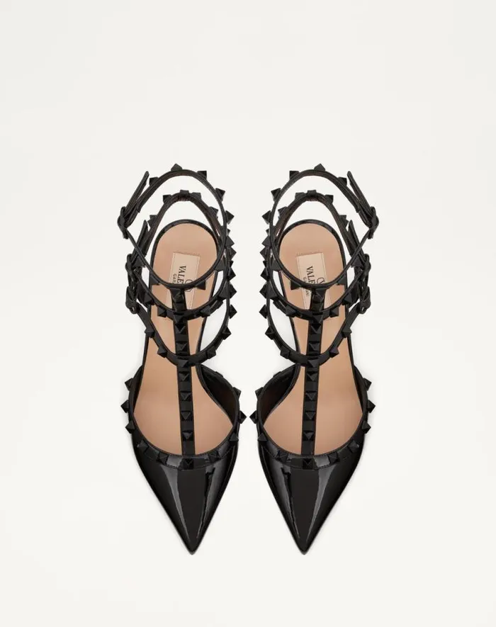 Valentino Pumps Woman Patent Rockstud Pumps With Matching Straps And Studs 65 Mm For Woman In Black Black Valentino Pumps Woman Patent Rockstud Pumps With Matching Straps And Studs 65 Mm For Woman In Black Black