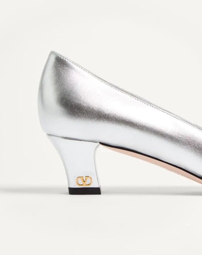 Valentino Pumps Woman Preshoes Pumps In Laminated Nappa With 45mm Crystals For Woman In Silver Silver Valentino Pumps Woman Preshoes Pumps In Laminated Nappa With 45mm Crystals For Woman In Silver Silver