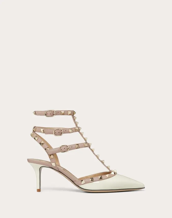 Valentino Pumps Woman Rockstud Caged Pump 65mm For Woman In Ivorypoudre Ivorypoudre Valentino Pumps Woman Rockstud Caged Pump 65mm For Woman In Ivorypoudre Ivorypoudre
