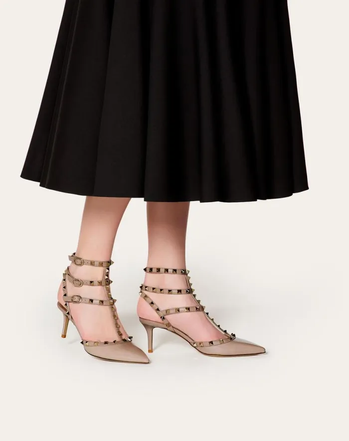 Valentino Pumps Woman Rockstud Caged Pump 65mm For Woman In Ivorypoudre Ivorypoudre Valentino Pumps Woman Rockstud Caged Pump 65mm For Woman In Ivorypoudre Ivorypoudre