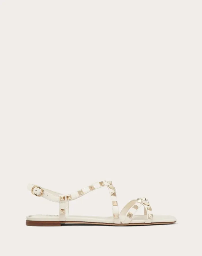 Valentino Sandals Woman Calfskin Rockstud Sandal With Straps For Woman In Rose Cannelle Rose Cannelle Valentino Sandals Woman Calfskin Rockstud Sandal With Straps For Woman In Rose Cannelle Rose Cannelle