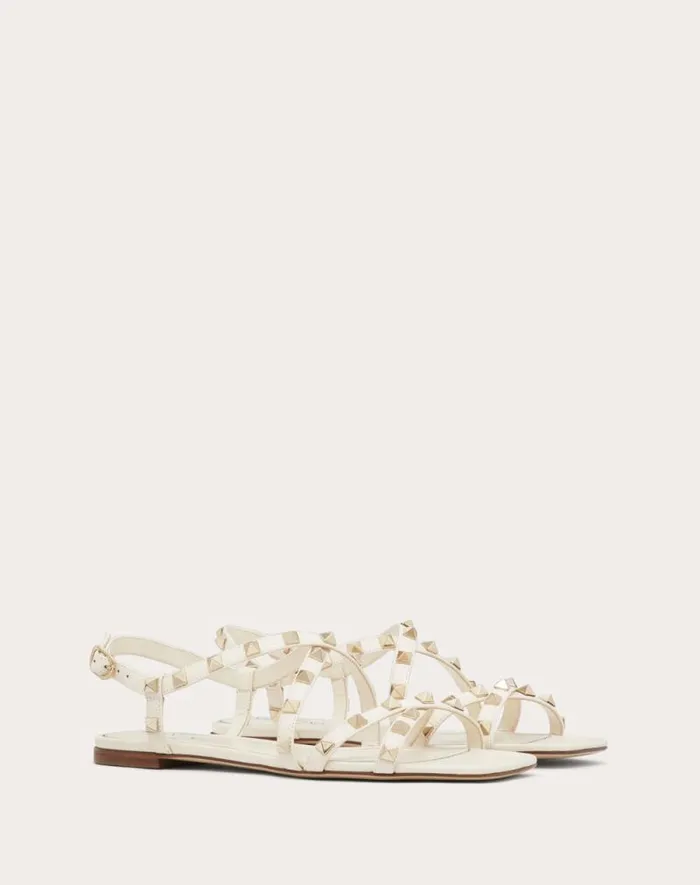 Valentino Sandals Woman Calfskin Rockstud Sandal With Straps For Woman In Rose Cannelle Rose Cannelle Valentino Sandals Woman Calfskin Rockstud Sandal With Straps For Woman In Rose Cannelle Rose Cannelle