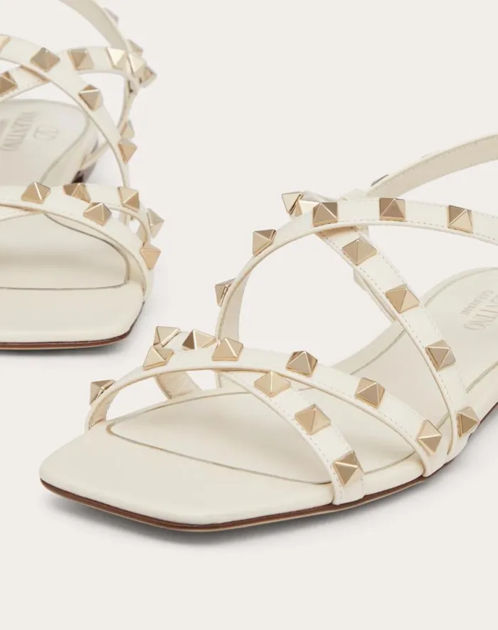 Valentino Sandals Woman Calfskin Rockstud Sandal With Straps For Woman In Rose Cannelle Rose Cannelle Valentino Sandals Woman Calfskin Rockstud Sandal With Straps For Woman In Rose Cannelle Rose Cannelle