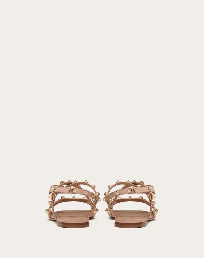 Valentino Sandals Woman Calfskin Rockstud Sandal With Straps For Woman In Rose Cannelle Rose Cannelle Valentino Sandals Woman Calfskin Rockstud Sandal With Straps For Woman In Rose Cannelle Rose Cannelle