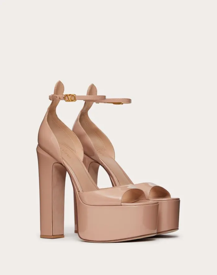 Valentino Sandals Woman Valentino Garavani Tango Patent Leather Platform Sandal 155mm For Woman In Light Ivory Light Ivory Valentino Sandals Woman Valentino Garavani Tango Patent Leather Platform Sandal 155mm For Woman In Light Ivory Light Ivory