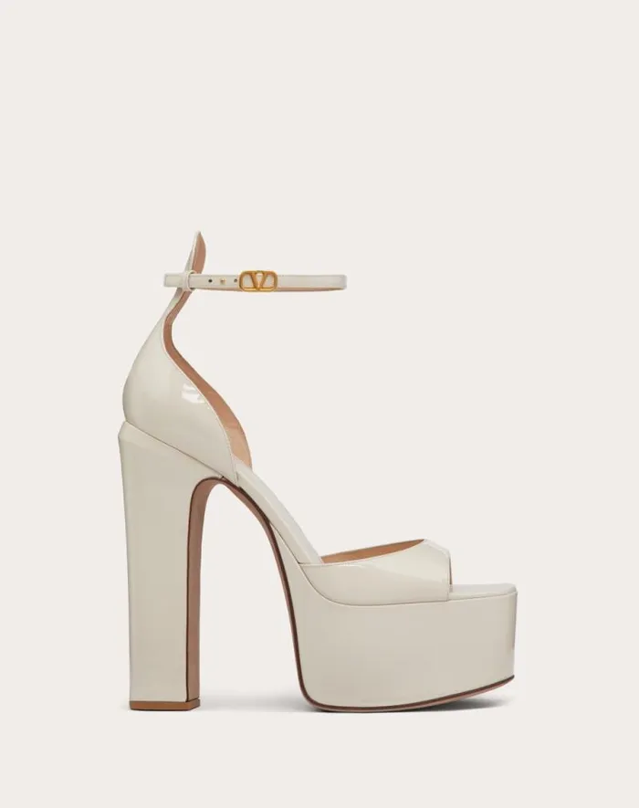 Valentino Sandals Woman Valentino Garavani Tango Patent Leather Platform Sandal 155mm For Woman In Light Ivory Light Ivory Valentino Sandals Woman Valentino Garavani Tango Patent Leather Platform Sandal 155mm For Woman In Light Ivory Light Ivory