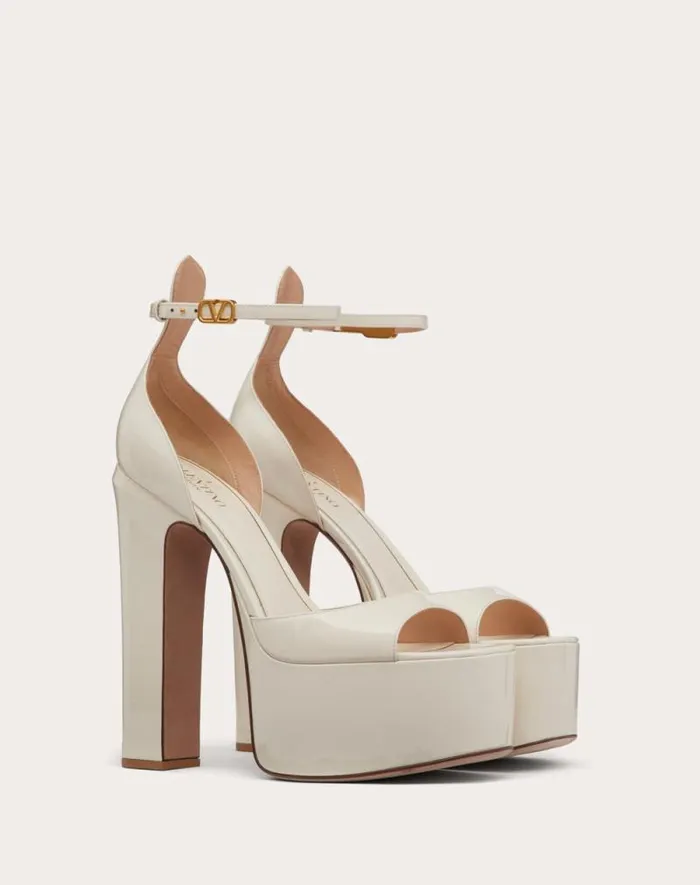 Valentino Sandals Woman Valentino Garavani Tango Patent Leather Platform Sandal 155mm For Woman In Light Ivory Light Ivory Valentino Sandals Woman Valentino Garavani Tango Patent Leather Platform Sandal 155mm For Woman In Light Ivory Light Ivory