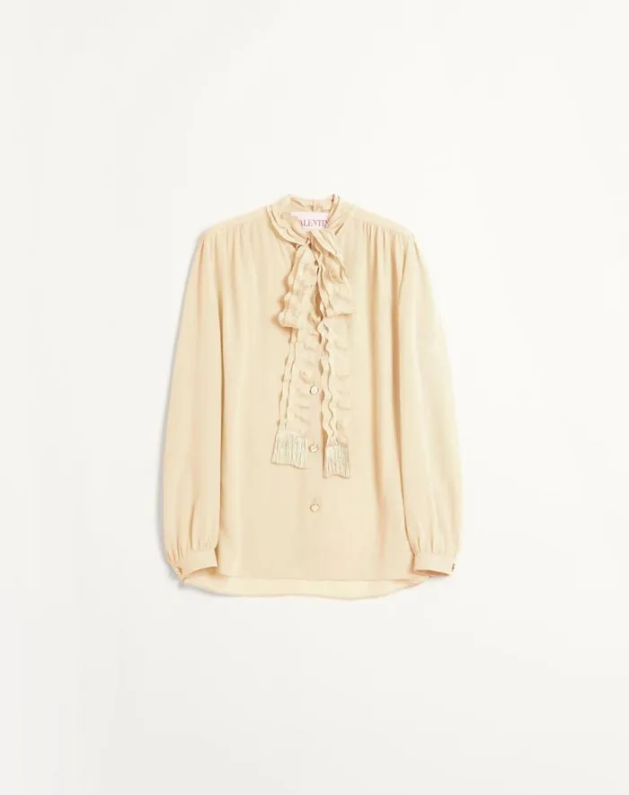 Valentino Shirts And Tops Woman Crepe De Chine Shirt For Woman In Red Red