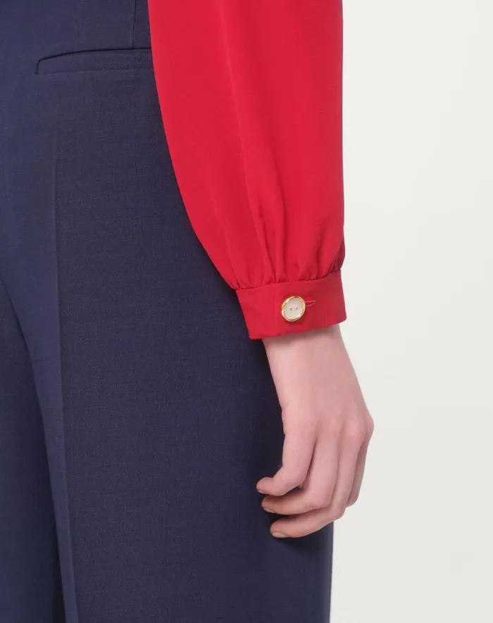 Valentino Shirts And Tops Woman Crepe De Chine Shirt For Woman In Red Red Valentino Shirts And Tops Woman Crepe De Chine Shirt For Woman In Red Red