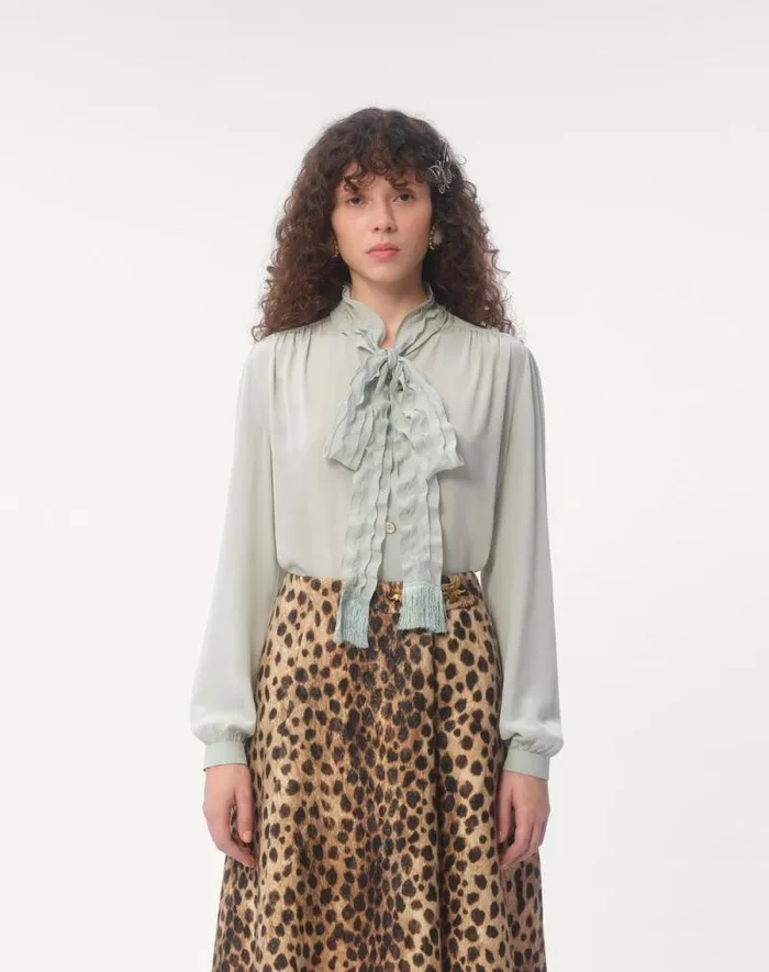 Valentino Shirts And Tops Woman Crepe De Chine Shirt For Woman In Red Red Valentino Shirts And Tops Woman Crepe De Chine Shirt For Woman In Red Red