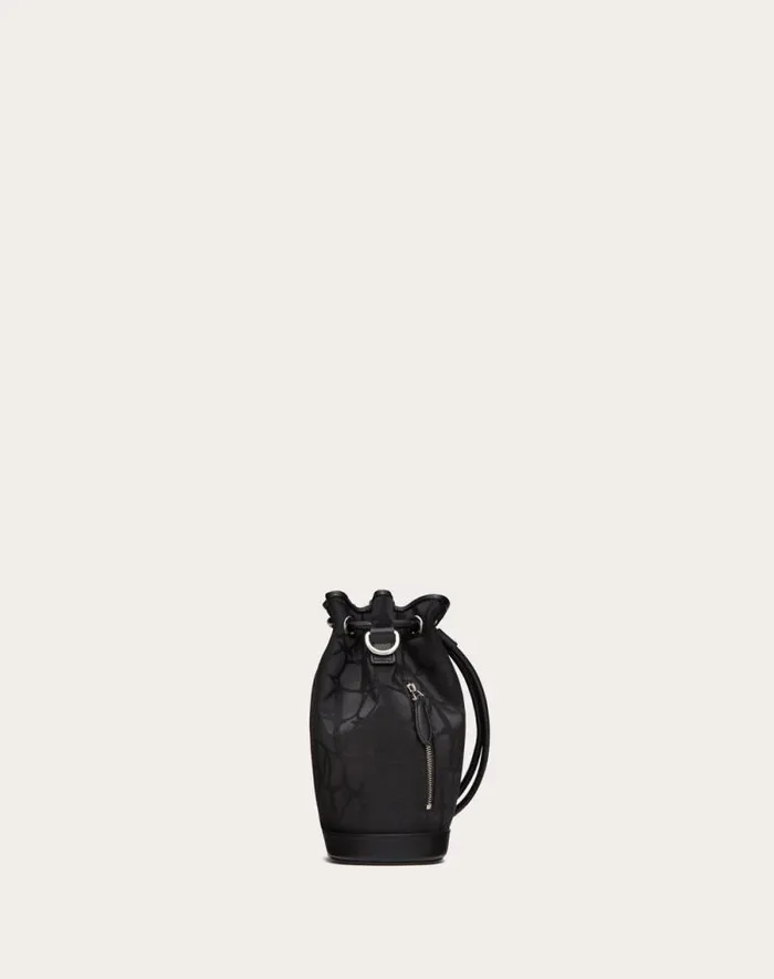 Valentino Shoulder Bags Man Mini Black Iconographe Nylon Bucket Bag For Man In Black Black Valentino Shoulder Bags Man Mini Black Iconographe Nylon Bucket Bag For Man In Black Black