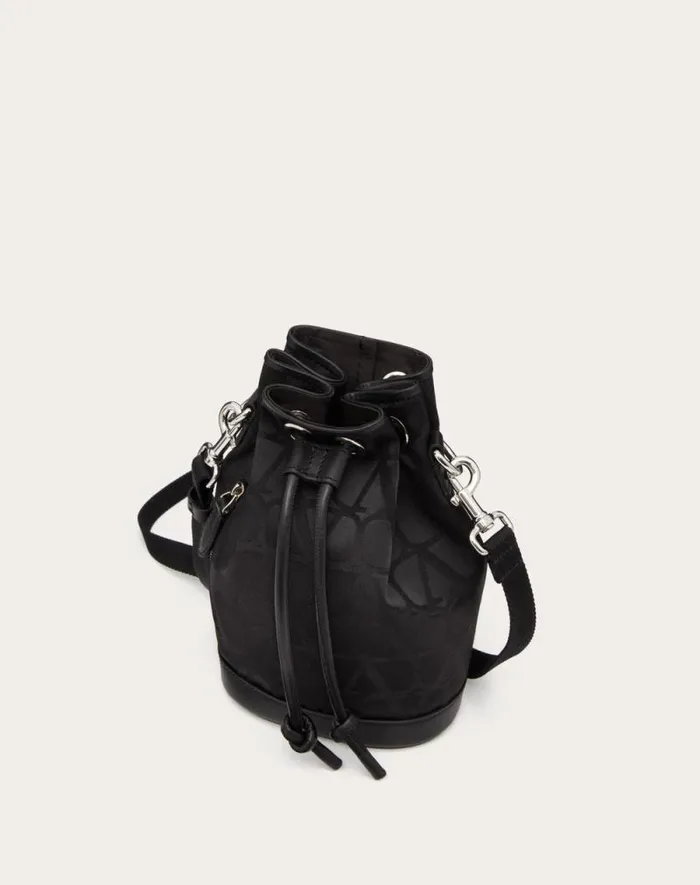 Valentino Shoulder Bags Man Mini Black Iconographe Nylon Bucket Bag For Man In Black Black Valentino Shoulder Bags Man Mini Black Iconographe Nylon Bucket Bag For Man In Black Black