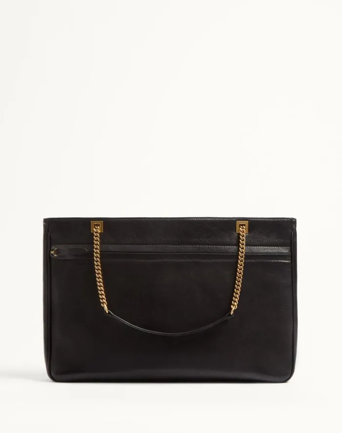 Valentino Shoulder Bags WomanMan Valentino Garavani Viva Superstar Medium Nappa Leather Shopping Bag For Woman In Ivoryblack Ivoryblack