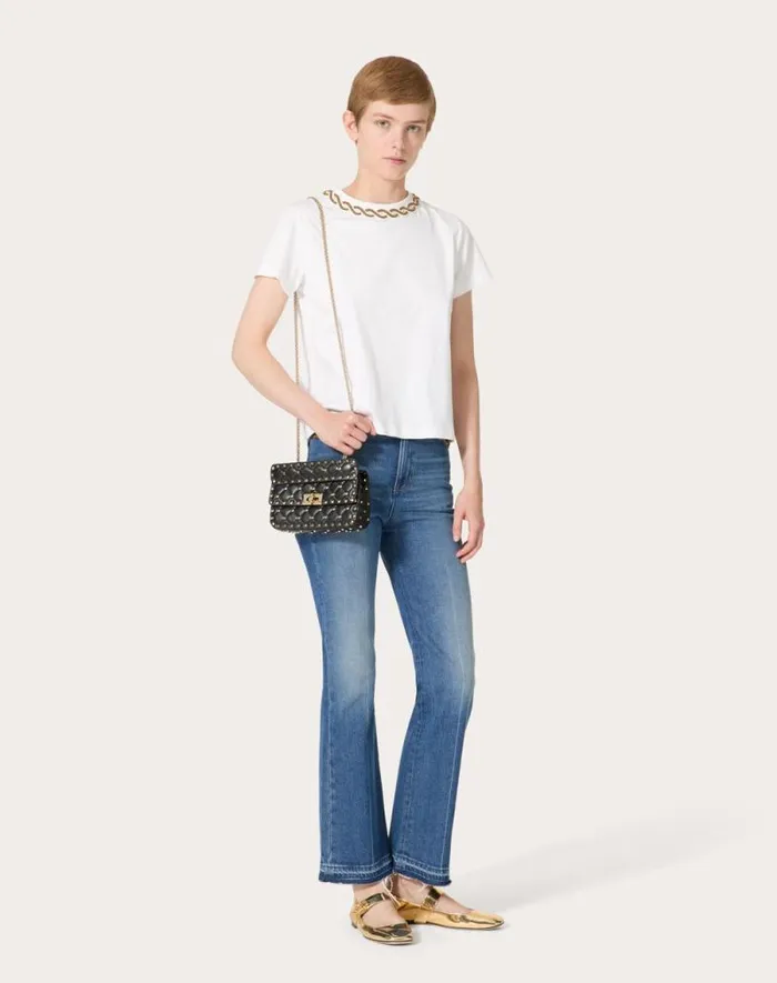 Valentino Shoulder Bags Woman Small Nappa Rockstud Spike Bag For Woman In Black Black Valentino Shoulder Bags Woman Small Nappa Rockstud Spike Bag For Woman In Black Black