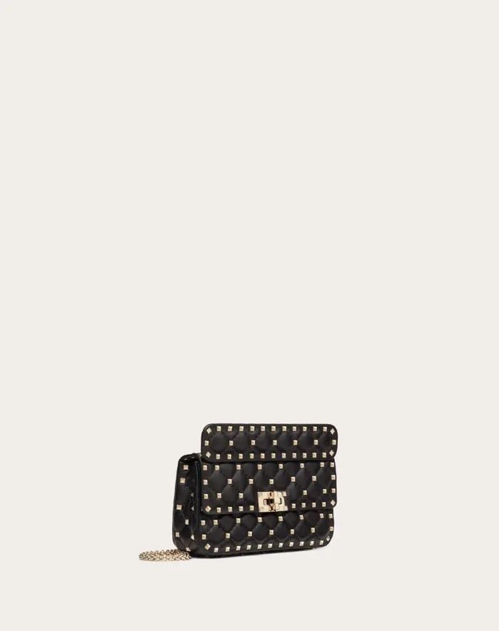 Valentino Shoulder Bags Woman Small Nappa Rockstud Spike Bag For Woman In Black Black Valentino Shoulder Bags Woman Small Nappa Rockstud Spike Bag For Woman In Black Black
