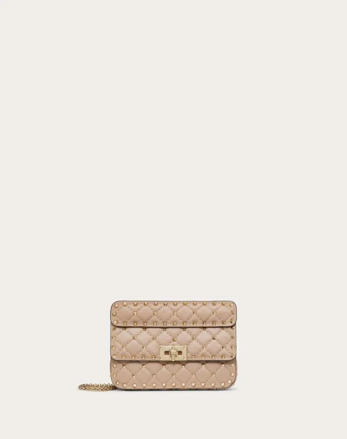 Valentino Shoulder Bags Woman Small Nappa Rockstud Spike Bag For Woman In Black Black Valentino Shoulder Bags Woman Small Nappa Rockstud Spike Bag For Woman In Black Black