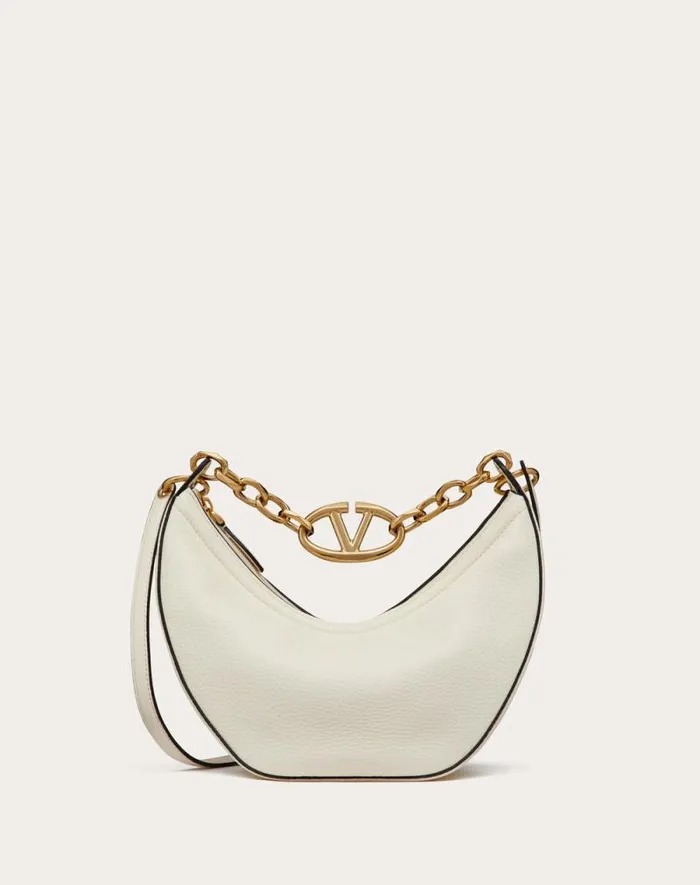 Valentino Shoulder Bags Woman Small Vlogo Moon Hobo Bag In Grainy Calfskin With Chain For Woman In Cedar Yellow Cedar Yellow Valentino Shoulder Bags Woman Small Vlogo Moon Hobo Bag In Grainy Calfskin With Chain For Woman In Cedar Yellow Cedar Yellow