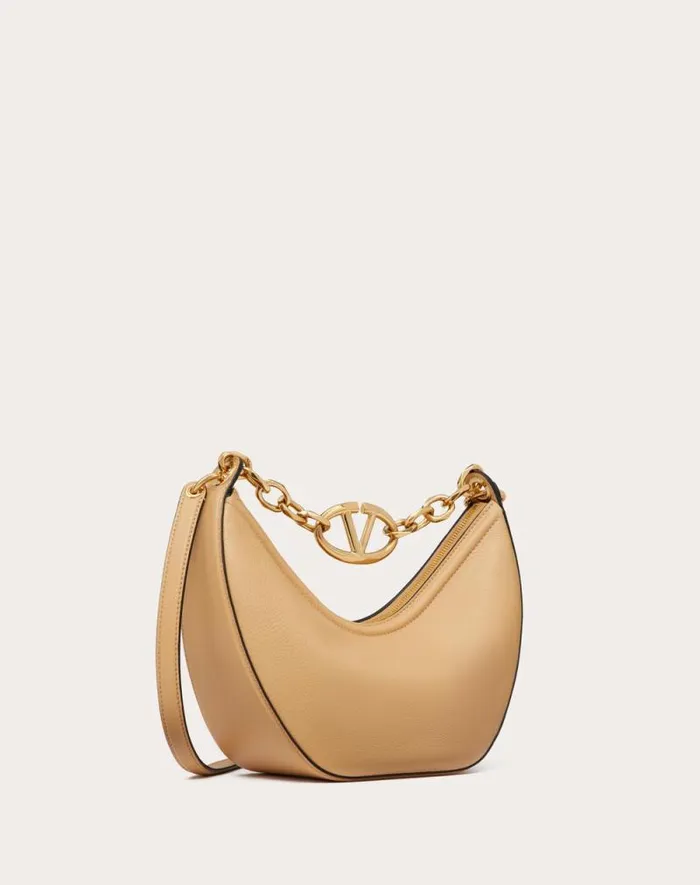 Valentino Shoulder Bags Woman Small Vlogo Moon Hobo Bag In Grainy Calfskin With Chain For Woman In Cedar Yellow Cedar Yellow Valentino Shoulder Bags Woman Small Vlogo Moon Hobo Bag In Grainy Calfskin With Chain For Woman In Cedar Yellow Cedar Yellow