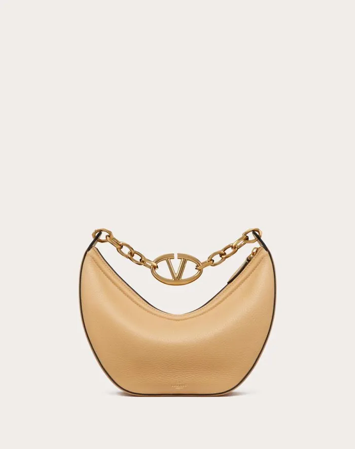 Valentino Shoulder Bags Woman Small Vlogo Moon Hobo Bag In Grainy Calfskin With Chain For Woman In Cedar Yellow Cedar Yellow Valentino Shoulder Bags Woman Small Vlogo Moon Hobo Bag In Grainy Calfskin With Chain For Woman In Cedar Yellow Cedar Yellow