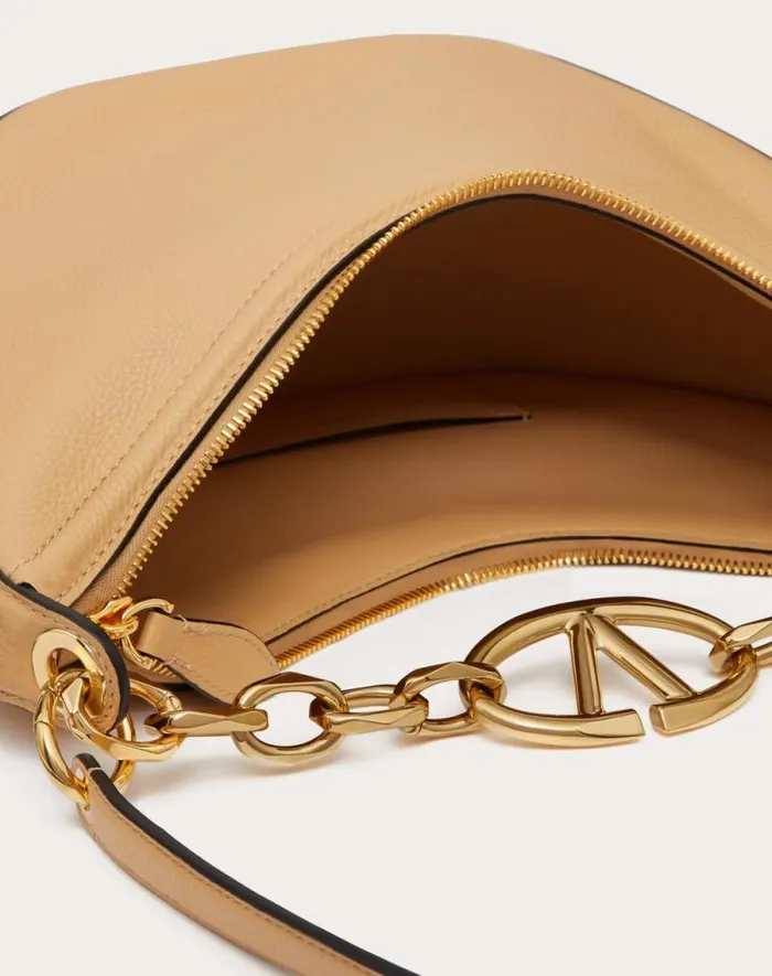 Valentino Shoulder Bags Woman Small Vlogo Moon Hobo Bag In Grainy Calfskin With Chain For Woman In Cedar Yellow Cedar Yellow Valentino Shoulder Bags Woman Small Vlogo Moon Hobo Bag In Grainy Calfskin With Chain For Woman In Cedar Yellow Cedar Yellow