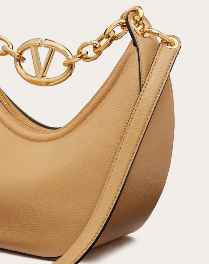 Valentino Shoulder Bags Woman Small Vlogo Moon Hobo Bag In Grainy Calfskin With Chain For Woman In Cedar Yellow Cedar Yellow Valentino Shoulder Bags Woman Small Vlogo Moon Hobo Bag In Grainy Calfskin With Chain For Woman In Cedar Yellow Cedar Yellow