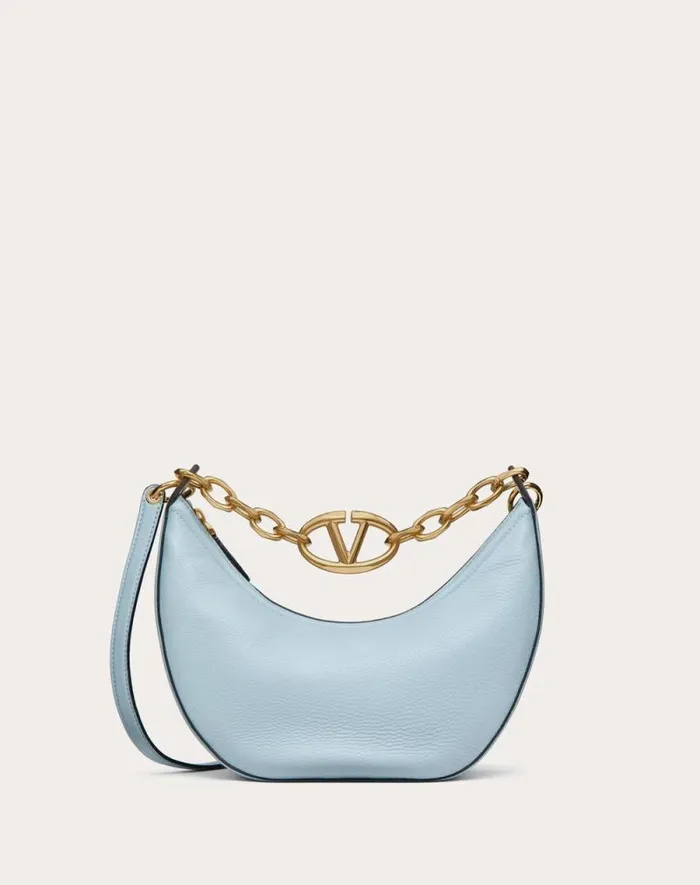 Valentino Shoulder Bags Woman Small Vlogo Moon Hobo Bag In Grainy Calfskin With Chain For Woman In Cedar Yellow Cedar Yellow Valentino Shoulder Bags Woman Small Vlogo Moon Hobo Bag In Grainy Calfskin With Chain For Woman In Cedar Yellow Cedar Yellow