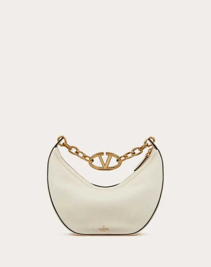 Valentino Shoulder Bags Woman Small Vlogo Moon Hobo Bag In Grainy Calfskin With Chain For Woman In Cedar Yellow Cedar Yellow Valentino Shoulder Bags Woman Small Vlogo Moon Hobo Bag In Grainy Calfskin With Chain For Woman In Cedar Yellow Cedar Yellow