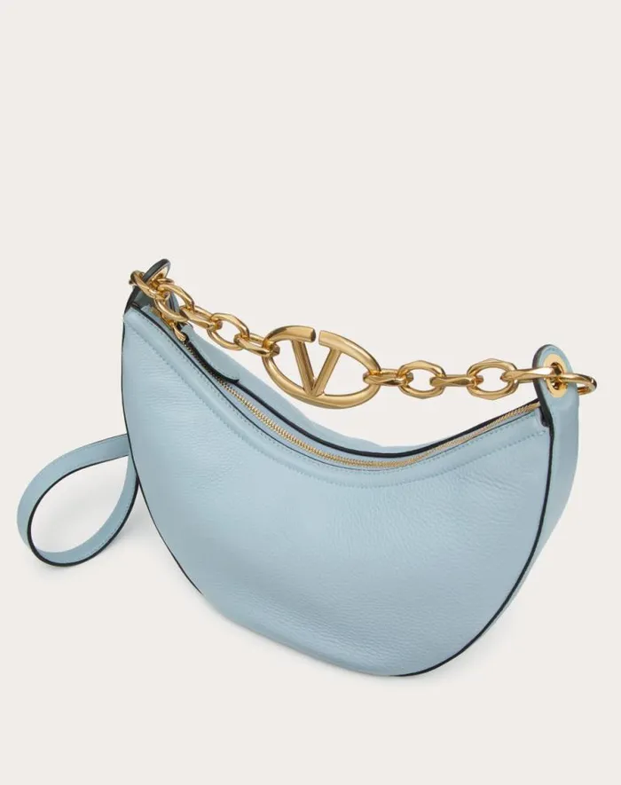 Valentino Shoulder Bags Woman Small Vlogo Moon Hobo Bag In Grainy Calfskin With Chain For Woman In Cedar Yellow Cedar Yellow Valentino Shoulder Bags Woman Small Vlogo Moon Hobo Bag In Grainy Calfskin With Chain For Woman In Cedar Yellow Cedar Yellow
