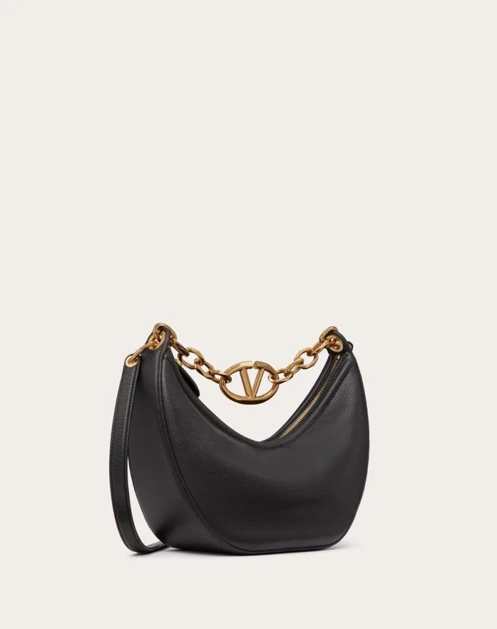 Valentino Shoulder Bags Woman Small Vlogo Moon Hobo Bag In Grainy Calfskin With Chain For Woman In Cedar Yellow Cedar Yellow Valentino Shoulder Bags Woman Small Vlogo Moon Hobo Bag In Grainy Calfskin With Chain For Woman In Cedar Yellow Cedar Yellow