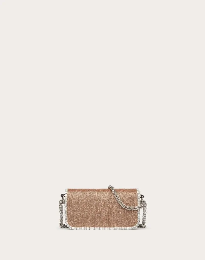 Valentino Shoulder Bags Woman Valentino Garavani Loc Embroidered Small Shoulder Bag For Woman In Crystal Crystal Valentino Shoulder Bags Woman Valentino Garavani Loc Embroidered Small Shoulder Bag For Woman In Crystal Crystal