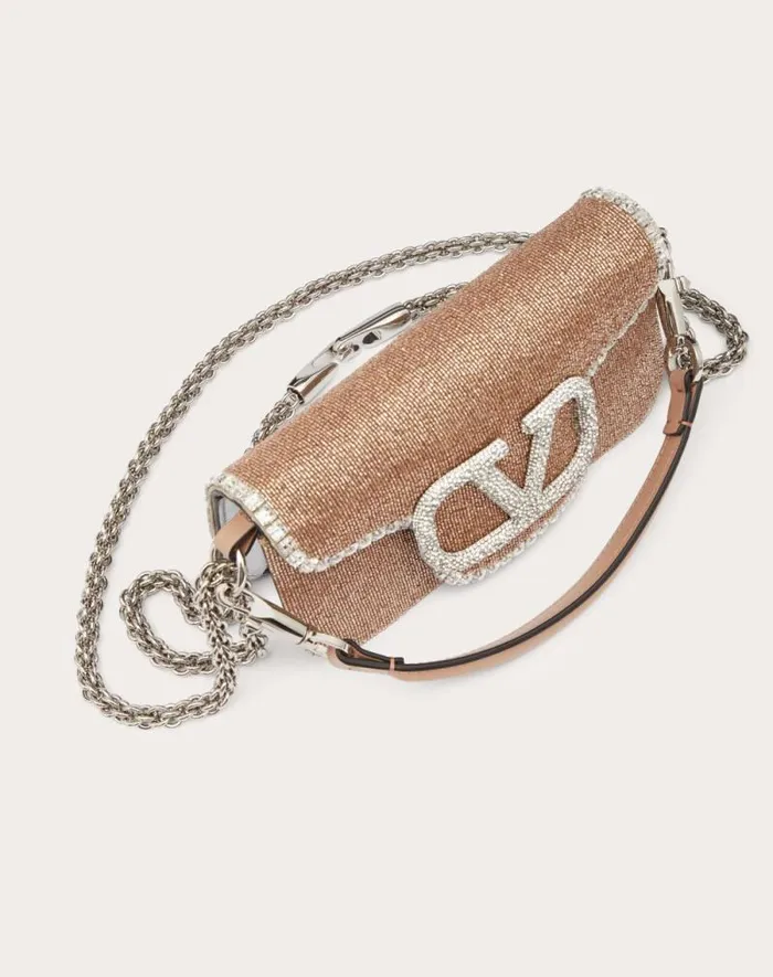 Valentino Shoulder Bags Woman Valentino Garavani Loc Embroidered Small Shoulder Bag For Woman In Crystal Crystal Valentino Shoulder Bags Woman Valentino Garavani Loc Embroidered Small Shoulder Bag For Woman In Crystal Crystal