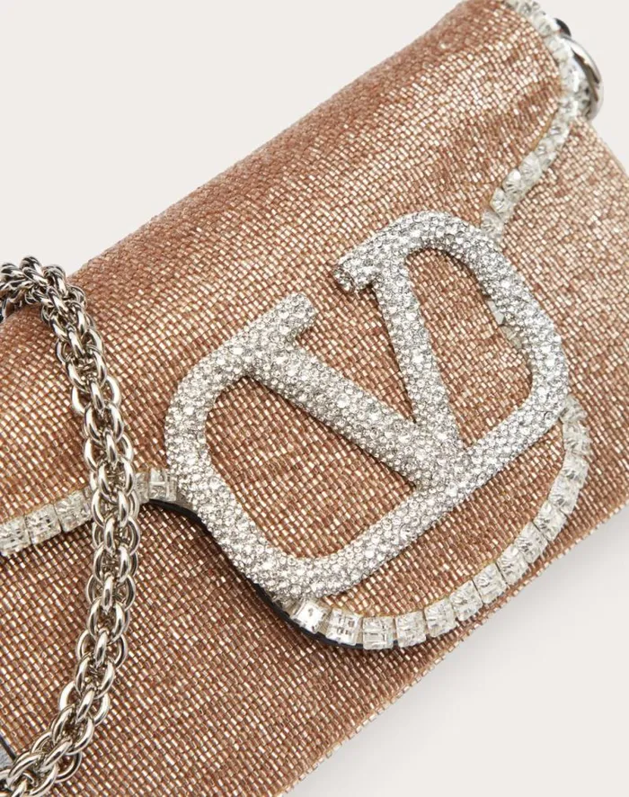Valentino Shoulder Bags Woman Valentino Garavani Loc Embroidered Small Shoulder Bag For Woman In Crystal Crystal Valentino Shoulder Bags Woman Valentino Garavani Loc Embroidered Small Shoulder Bag For Woman In Crystal Crystal