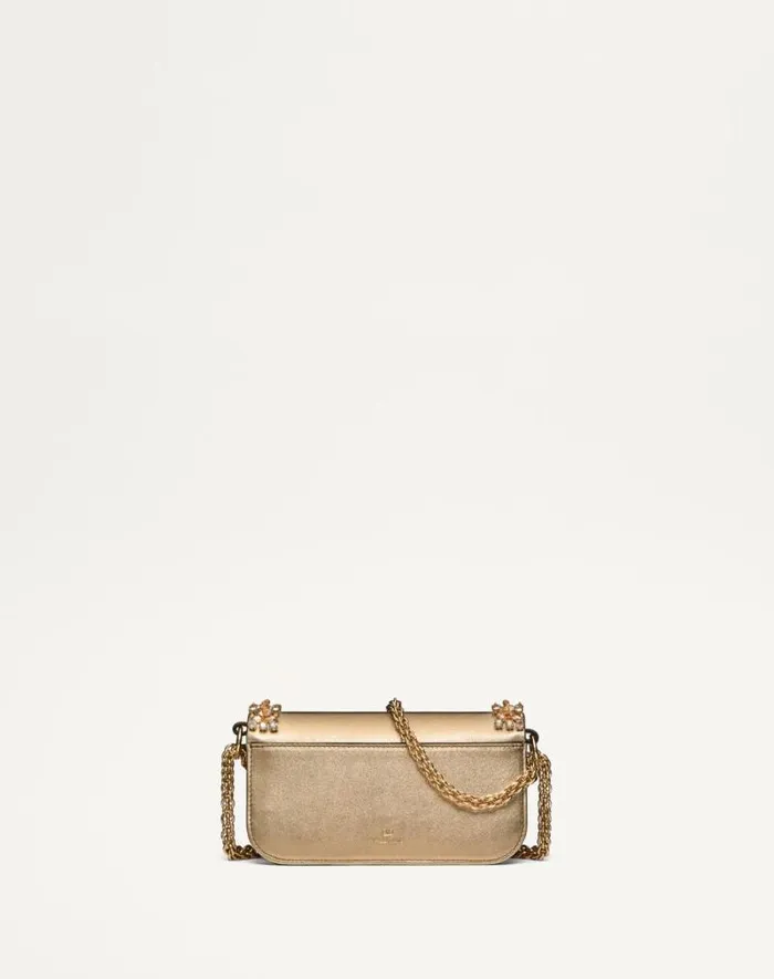 Valentino Shoulder Bags Woman Valentino Garavani Loc Small Embroidered Shoulder Bag For Woman In Crystalgold Crystalgold Valentino Shoulder Bags Woman Valentino Garavani Loc Small Embroidered Shoulder Bag For Woman In Crystalgold Crystalgold