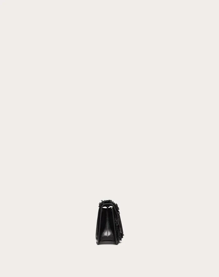 Valentino Shoulder Bags Woman Valentino Garavani Loc Small Shoulder Bag Embroidered In Eel For Woman In Black Black Valentino Shoulder Bags Woman Valentino Garavani Loc Small Shoulder Bag Embroidered In Eel For Woman In Black Black