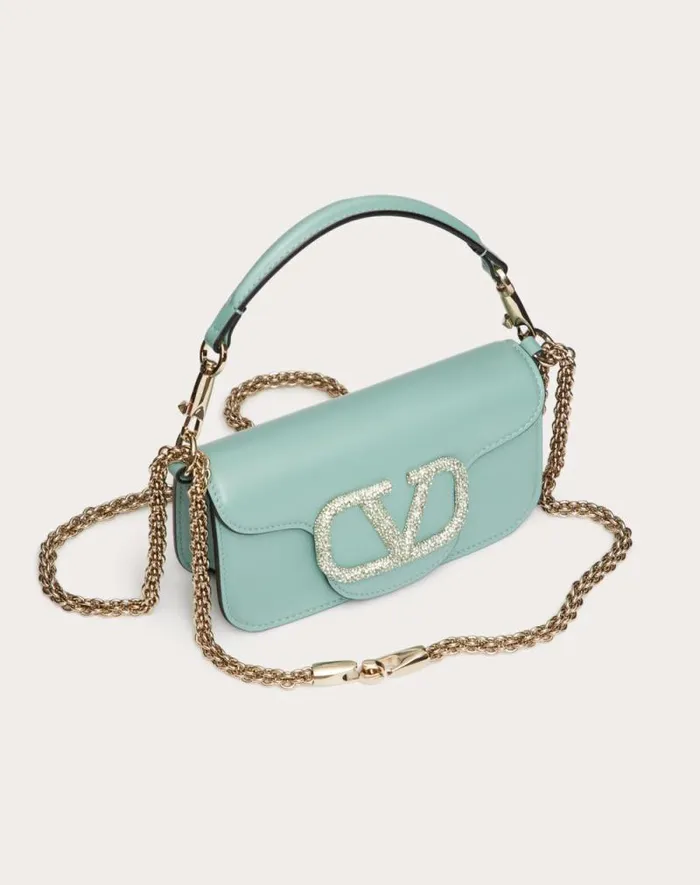 Valentino Shoulder Bags Woman Valentino Garavani Loc Small Shoulder Bag With Jewel Logo For Woman In Morning Dew Morning Dew Valentino Shoulder Bags Woman Valentino Garavani Loc Small Shoulder Bag With Jewel Logo For Woman In Morning Dew Morning Dew