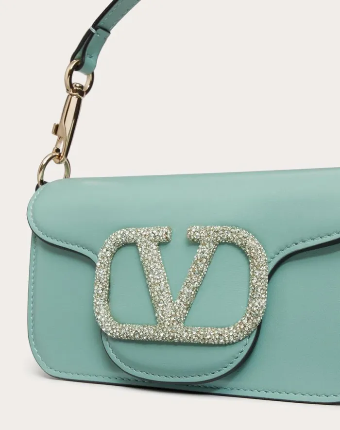 Valentino Shoulder Bags Woman Valentino Garavani Loc Small Shoulder Bag With Jewel Logo For Woman In Morning Dew Morning Dew Valentino Shoulder Bags Woman Valentino Garavani Loc Small Shoulder Bag With Jewel Logo For Woman In Morning Dew Morning Dew