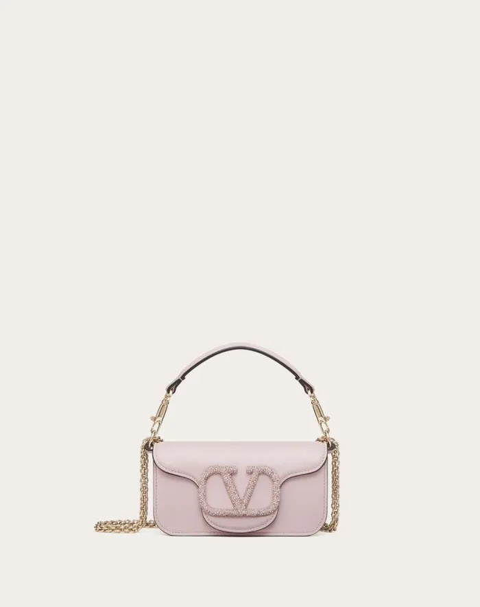 Valentino Shoulder Bags Woman Valentino Garavani Loc Small Shoulder Bag With Jewel Logo For Woman In Morning Dew Morning Dew Valentino Shoulder Bags Woman Valentino Garavani Loc Small Shoulder Bag With Jewel Logo For Woman In Morning Dew Morning Dew