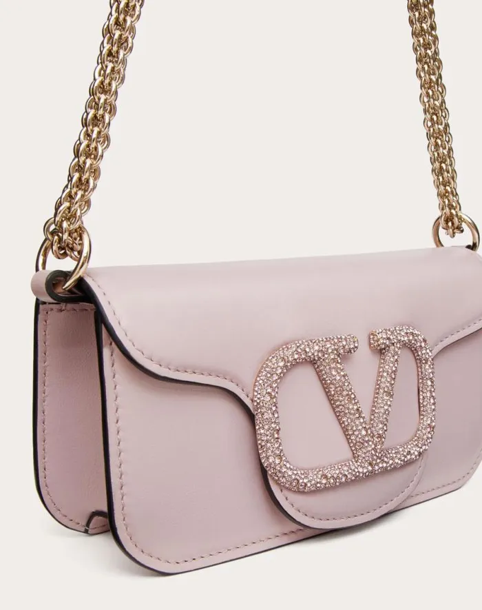 Valentino Shoulder Bags Woman Valentino Garavani Loc Small Shoulder Bag With Jewel Logo For Woman In Morning Dew Morning Dew Valentino Shoulder Bags Woman Valentino Garavani Loc Small Shoulder Bag With Jewel Logo For Woman In Morning Dew Morning Dew
