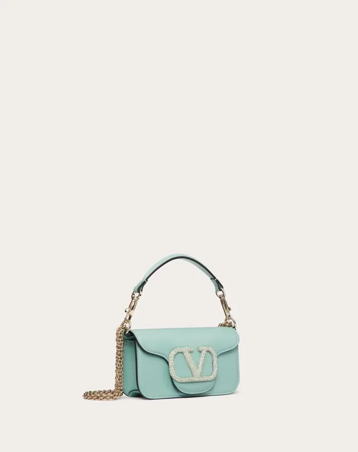 Valentino Shoulder Bags Woman Valentino Garavani Loc Small Shoulder Bag With Jewel Logo For Woman In Morning Dew Morning Dew Valentino Shoulder Bags Woman Valentino Garavani Loc Small Shoulder Bag With Jewel Logo For Woman In Morning Dew Morning Dew