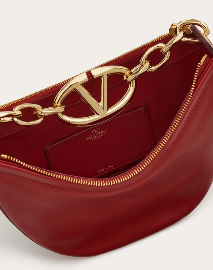 Valentino Shoulder Bags Woman Vlogo Moon Mini Hobo Bag In Nappa Leather With Chain For Woman In Ivory Ivory Valentino Shoulder Bags Woman Vlogo Moon Mini Hobo Bag In Nappa Leather With Chain For Woman In Ivory Ivory