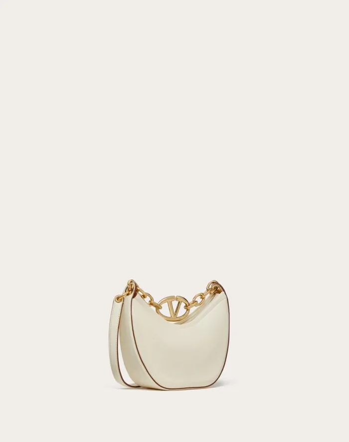 Valentino Shoulder Bags Woman Vlogo Moon Mini Hobo Bag In Nappa Leather With Chain For Woman In Ivory Ivory Valentino Shoulder Bags Woman Vlogo Moon Mini Hobo Bag In Nappa Leather With Chain For Woman In Ivory Ivory