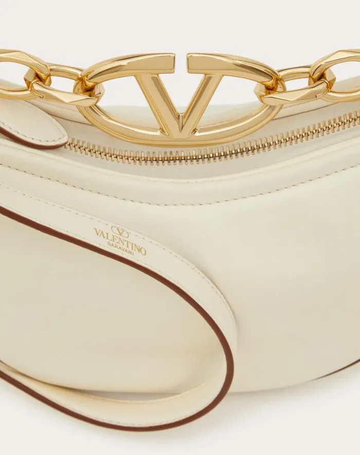 Valentino Shoulder Bags Woman Vlogo Moon Mini Hobo Bag In Nappa Leather With Chain For Woman In Ivory Ivory Valentino Shoulder Bags Woman Vlogo Moon Mini Hobo Bag In Nappa Leather With Chain For Woman In Ivory Ivory