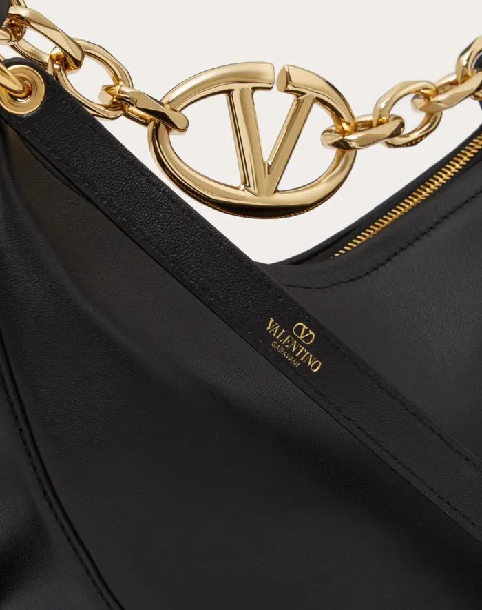 Valentino Shoulder Bags Woman Vlogo Moon Mini Hobo Bag In Nappa Leather With Chain For Woman In Ivory Ivory Valentino Shoulder Bags Woman Vlogo Moon Mini Hobo Bag In Nappa Leather With Chain For Woman In Ivory Ivory