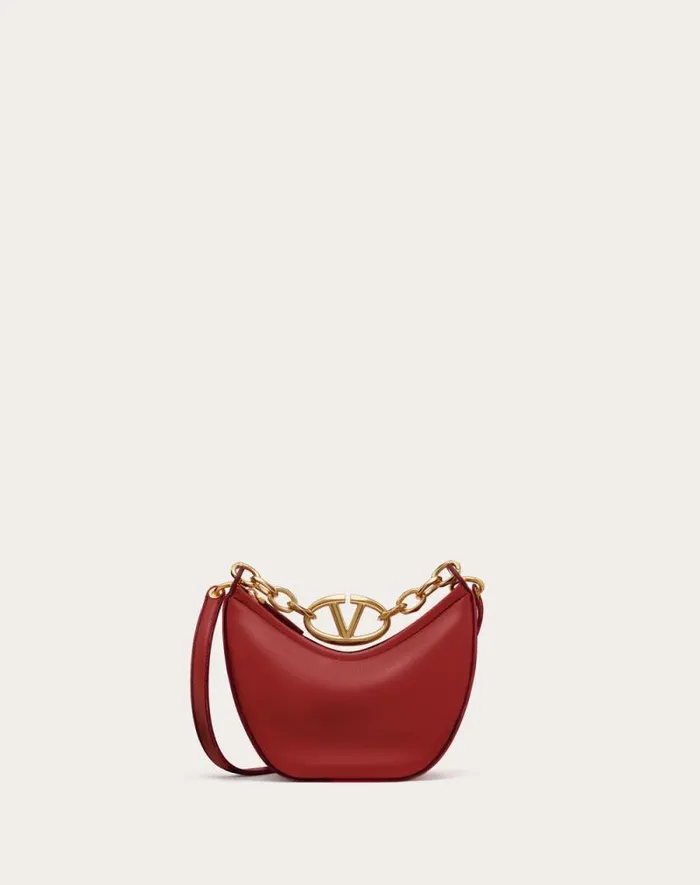 Valentino Shoulder Bags Woman Vlogo Moon Mini Hobo Bag In Nappa Leather With Chain For Woman In Ivory Ivory Valentino Shoulder Bags Woman Vlogo Moon Mini Hobo Bag In Nappa Leather With Chain For Woman In Ivory Ivory