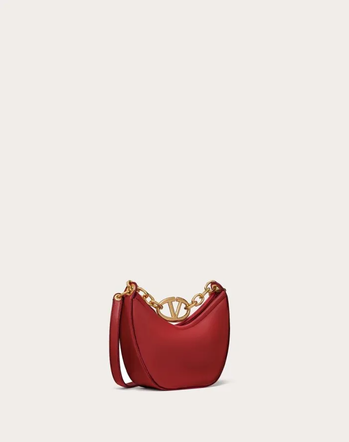 Valentino Shoulder Bags Woman Vlogo Moon Mini Hobo Bag In Nappa Leather With Chain For Woman In Ivory Ivory Valentino Shoulder Bags Woman Vlogo Moon Mini Hobo Bag In Nappa Leather With Chain For Woman In Ivory Ivory