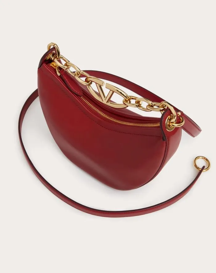 Valentino Shoulder Bags Woman Vlogo Moon Mini Hobo Bag In Nappa Leather With Chain For Woman In Ivory Ivory Valentino Shoulder Bags Woman Vlogo Moon Mini Hobo Bag In Nappa Leather With Chain For Woman In Ivory Ivory