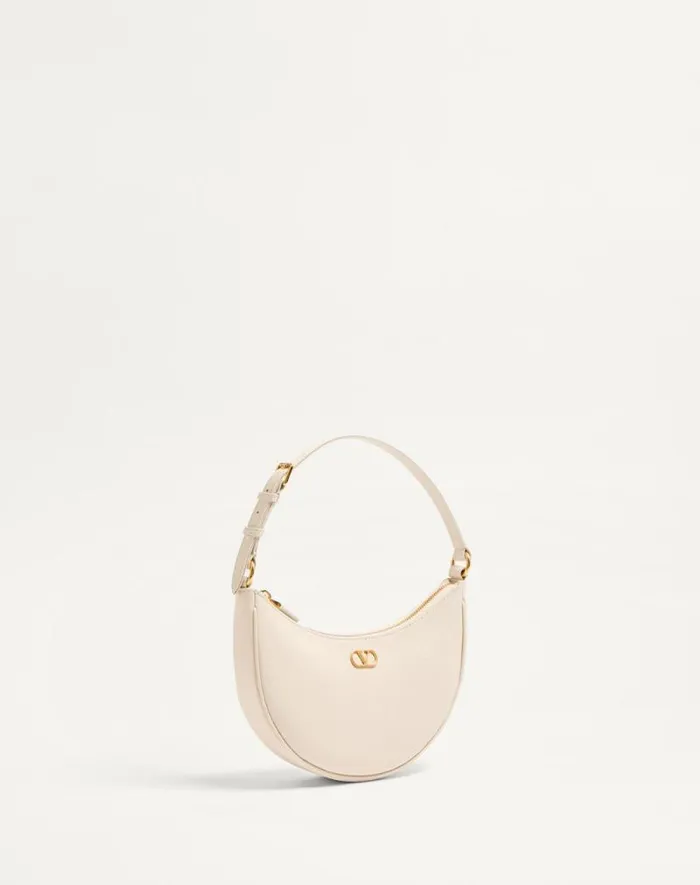 Valentino Shoulder Bags Woman Vlogo Signature Mini Hobo Bag In Grainy Calfskin For Woman In Black Black Valentino Shoulder Bags Woman Vlogo Signature Mini Hobo Bag In Grainy Calfskin For Woman In Black Black